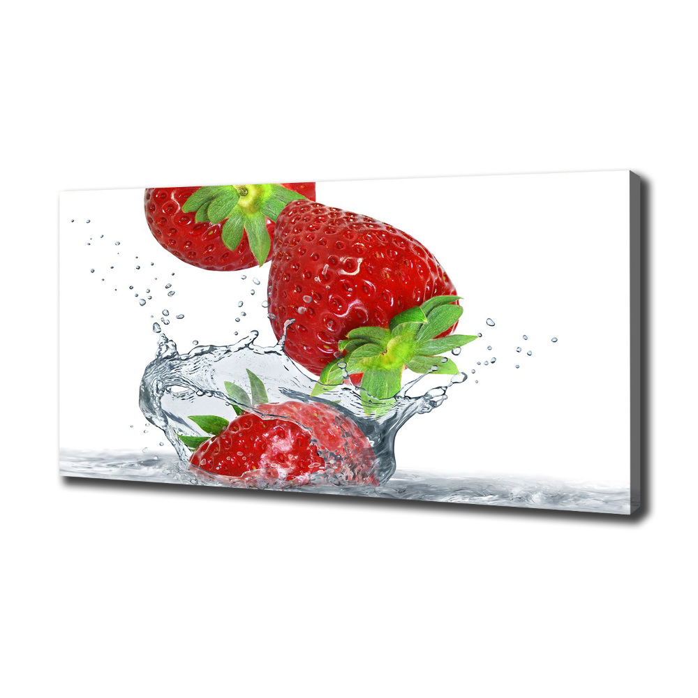 Tableau mural sur toile Fraises et eau