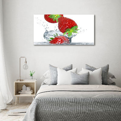 Tableau mural sur toile Fraises et eau