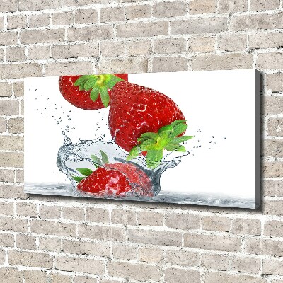 Tableau mural sur toile Fraises et eau