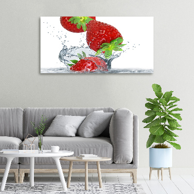 Tableau mural sur toile Fraises et eau