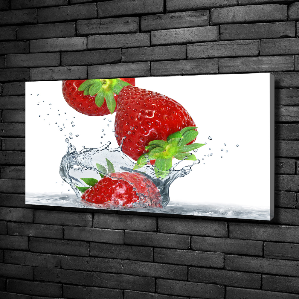 Tableau mural sur toile Fraises et eau