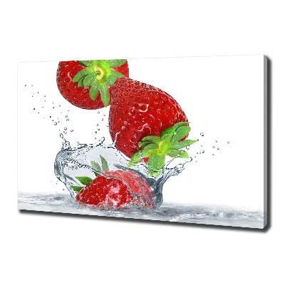 Tableau mural sur toile Fraises et eau