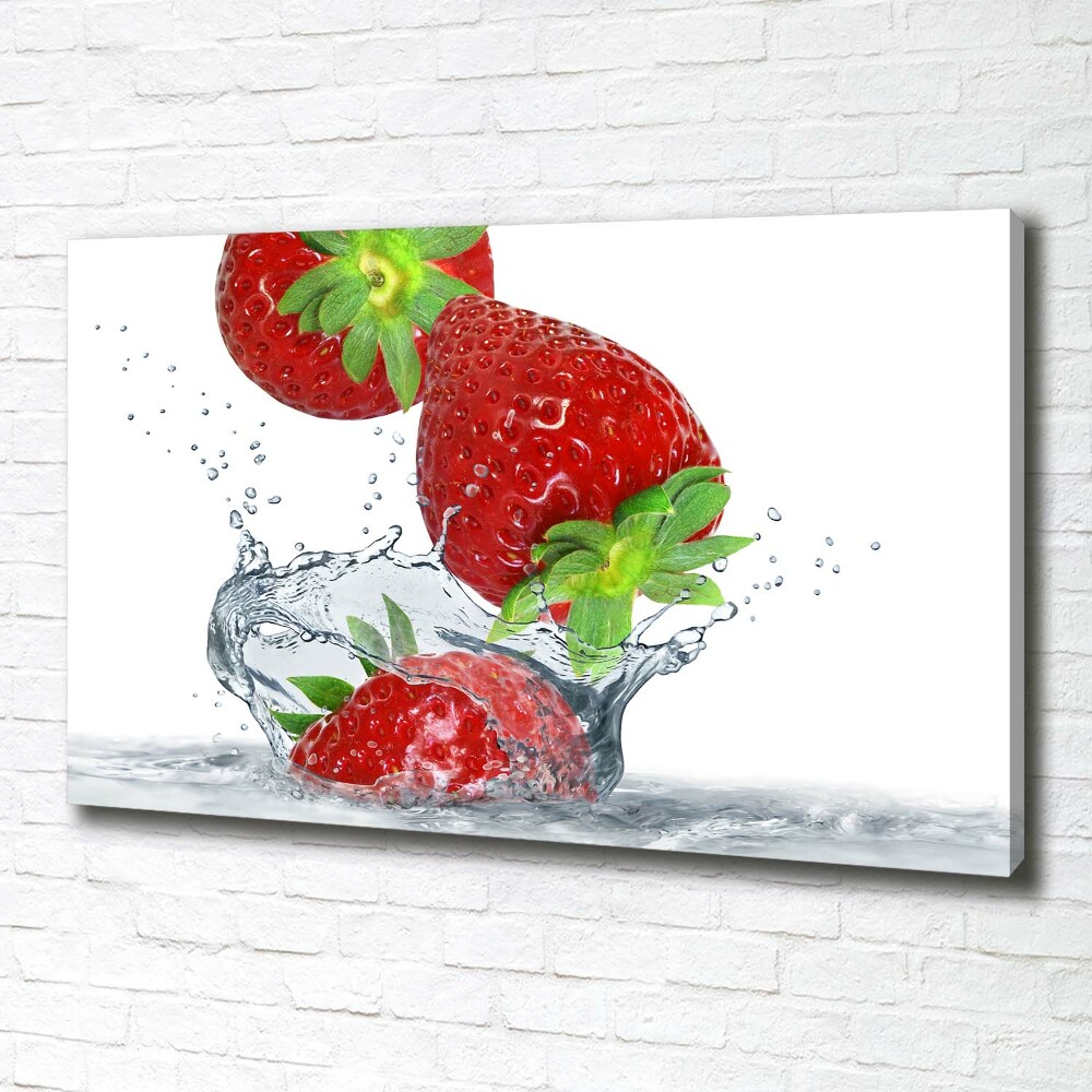 Tableau mural sur toile Fraises et eau