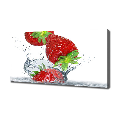 Tableau mural sur toile Fraises et eau