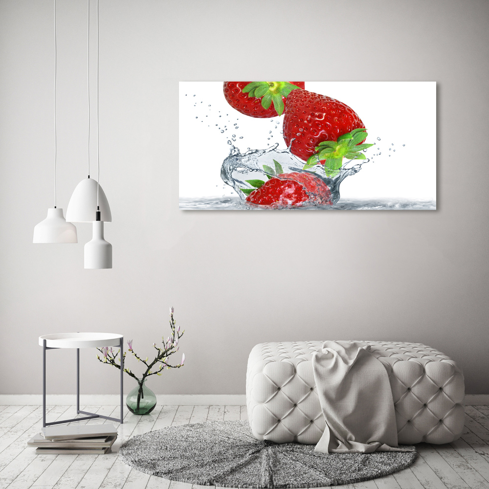 Tableau mural sur toile Fraises et eau