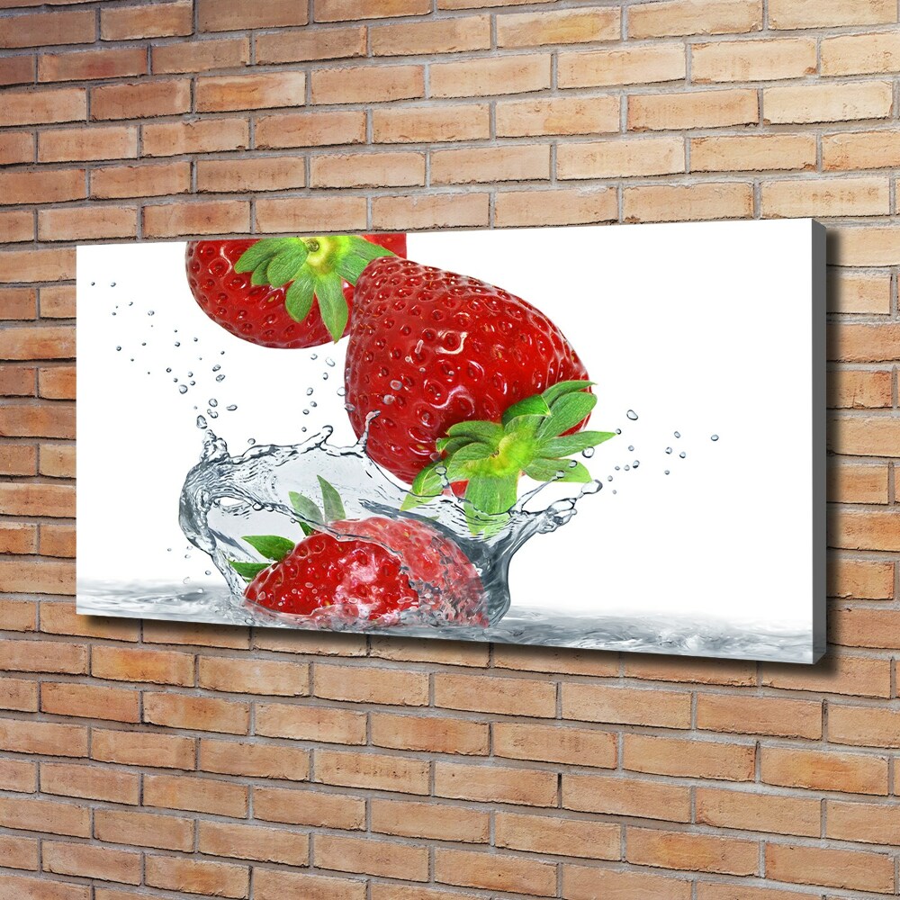 Tableau mural sur toile Fraises et eau