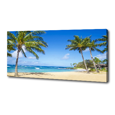 Tableau sur toile Plage tropicale palmiers