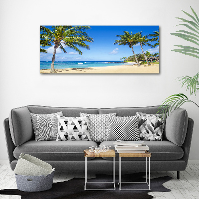 Tableau sur toile Plage tropicale palmiers