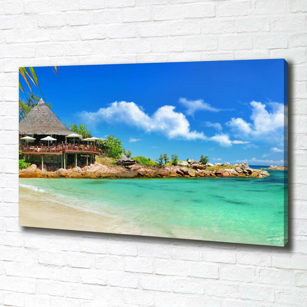 Tableau toile imprimée Plage dans les Seychelles