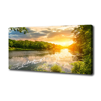 Tableau sur toile Crépuscule au bord de la rivière