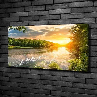 Tableau sur toile Crépuscule au bord de la rivière