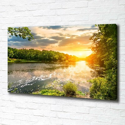 Tableau sur toile Crépuscule au bord de la rivière