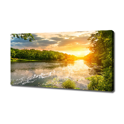 Tableau sur toile Crépuscule au bord de la rivière