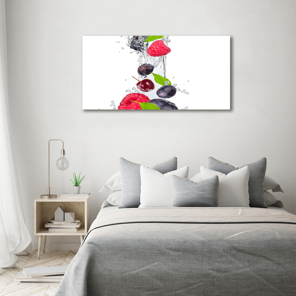 Tableau imprimé sur toile Fruits et eau