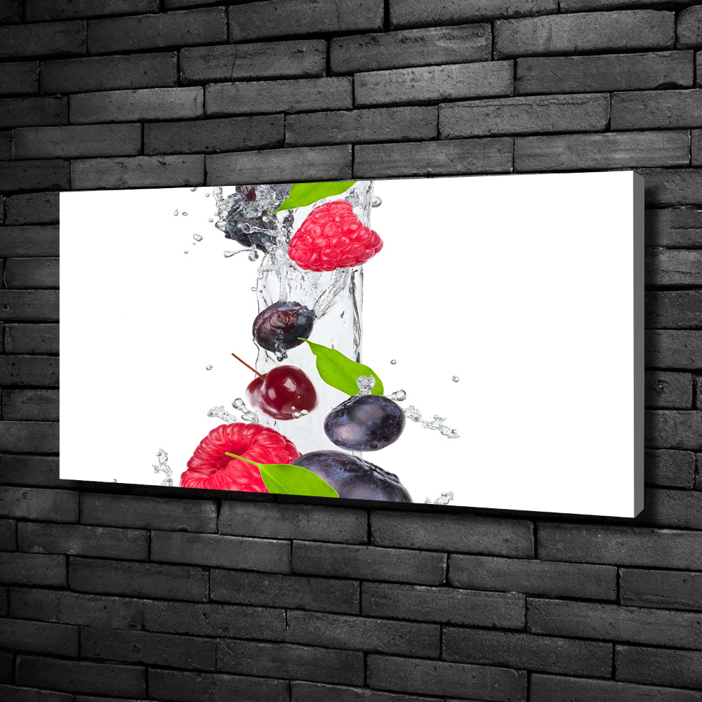 Tableau imprimé sur toile Fruits et eau