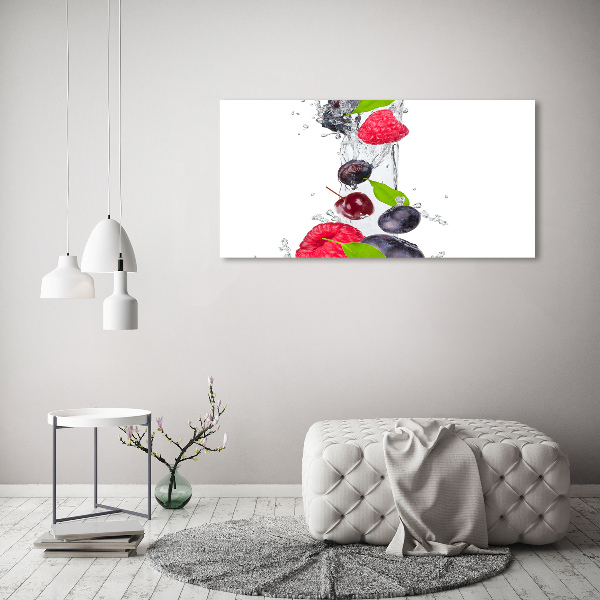 Tableau imprimé sur toile Fruits et eau