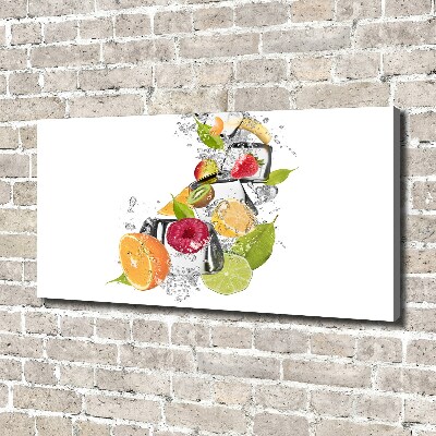 Tableau imprimé sur toile Fruits sur glace