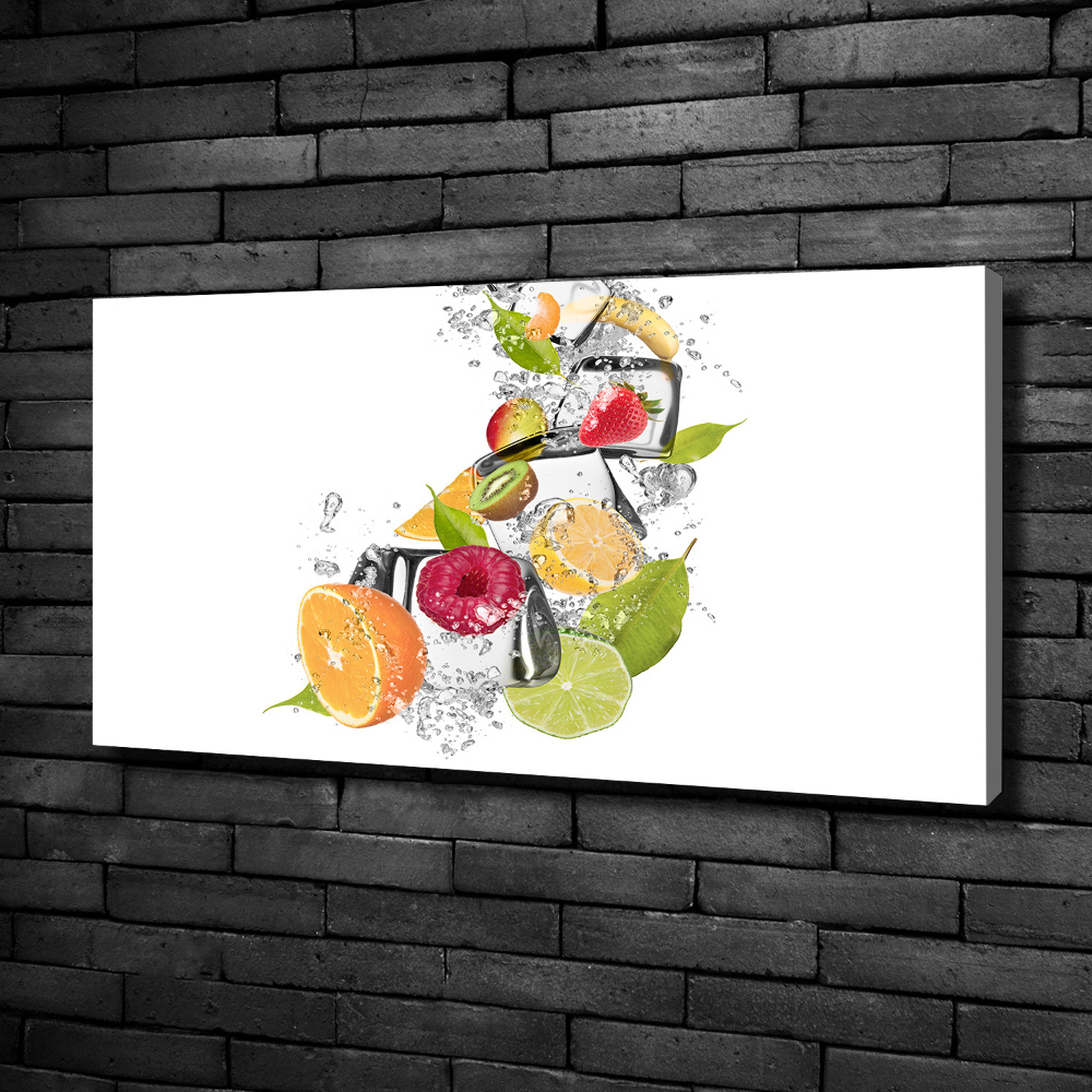 Tableau imprimé sur toile Fruits sur glace