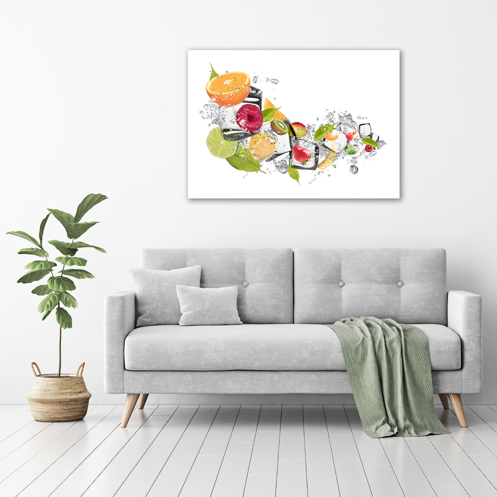 Tableau imprimé sur toile Fruits sur glace