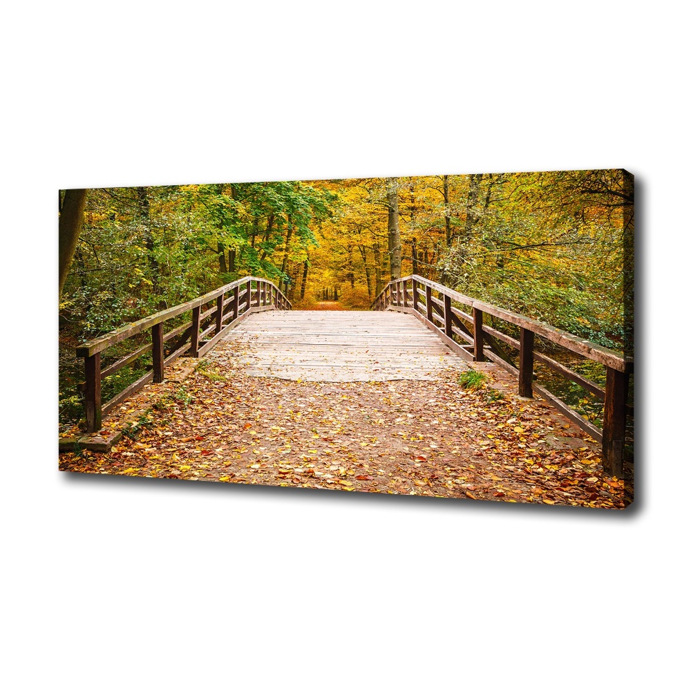 Tableau photo sur toile Pont dans les bois Automne