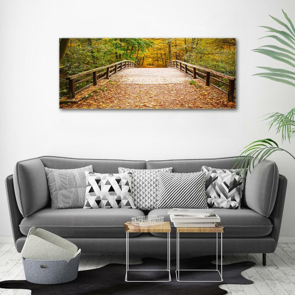 Tableau photo sur toile Pont dans les bois Automne