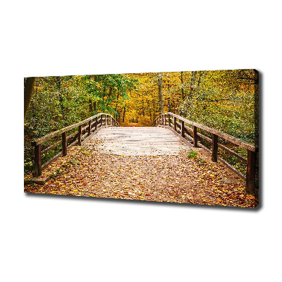 Tableau photo sur toile Pont dans les bois Automne