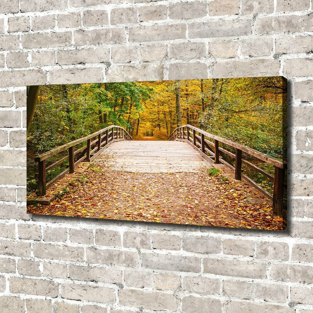 Tableau photo sur toile Pont dans les bois Automne