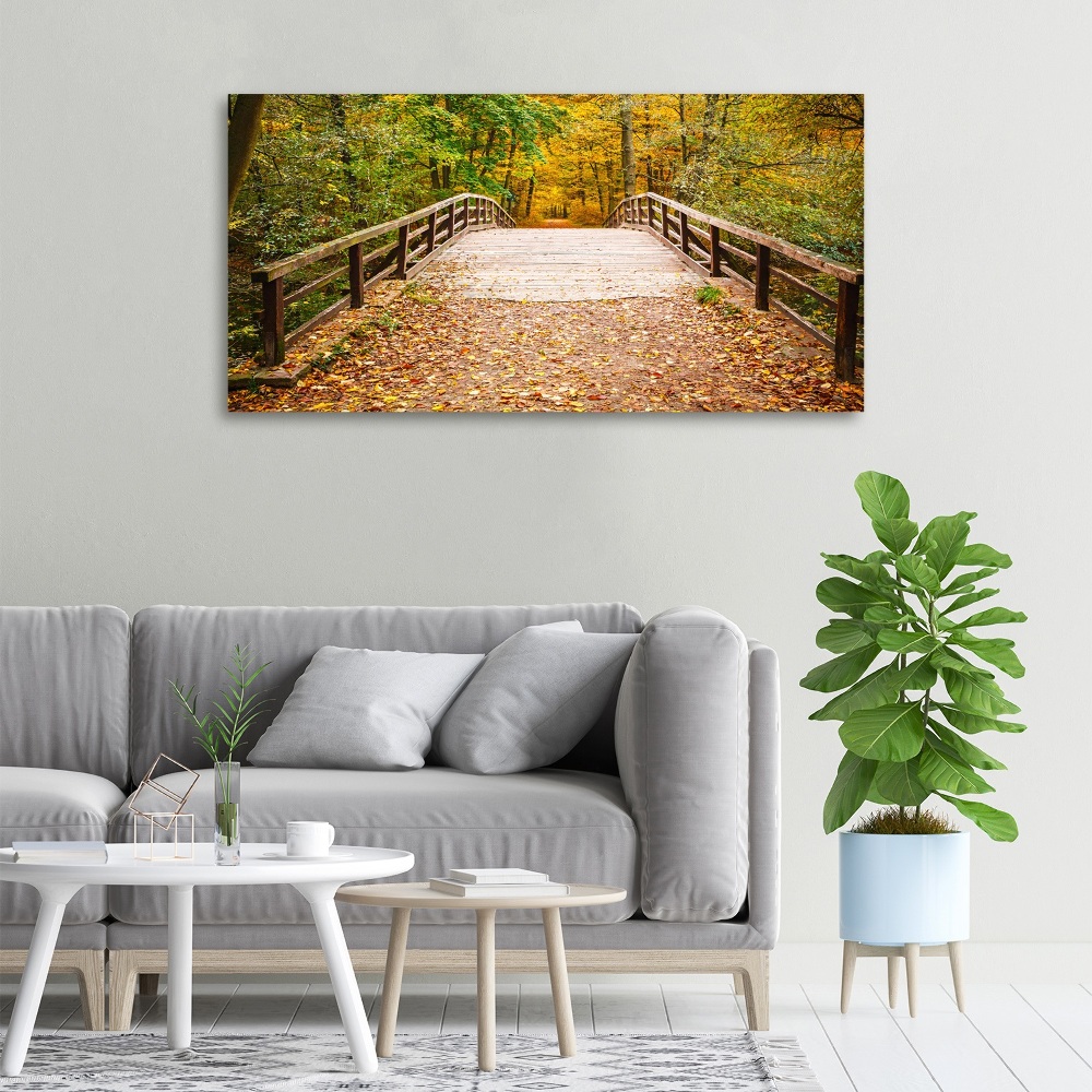 Tableau photo sur toile Pont dans les bois Automne