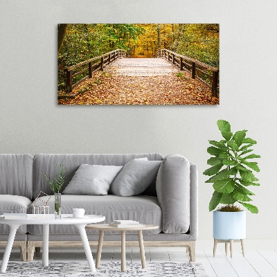 Tableau photo sur toile Pont dans les bois Automne