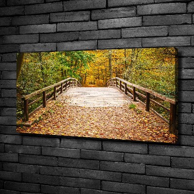 Tableau photo sur toile Pont dans les bois Automne