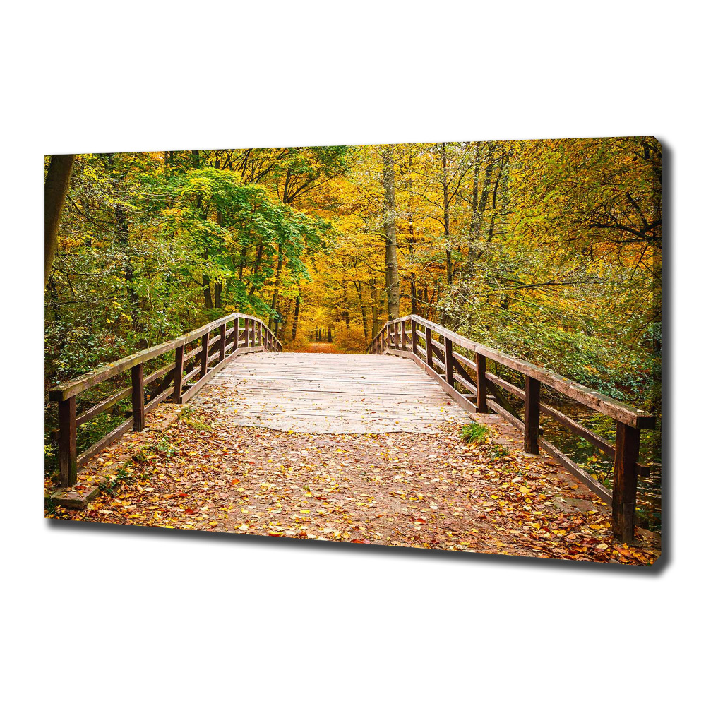 Tableau photo sur toile Pont dans les bois Automne