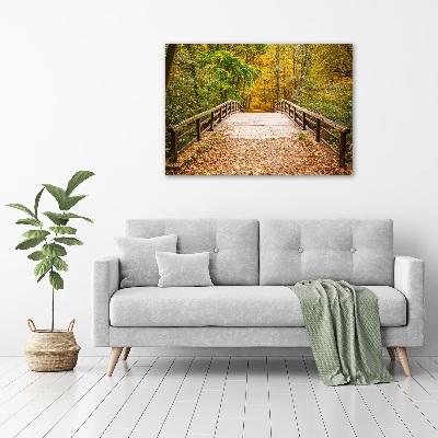 Tableau photo sur toile Pont dans les bois Automne