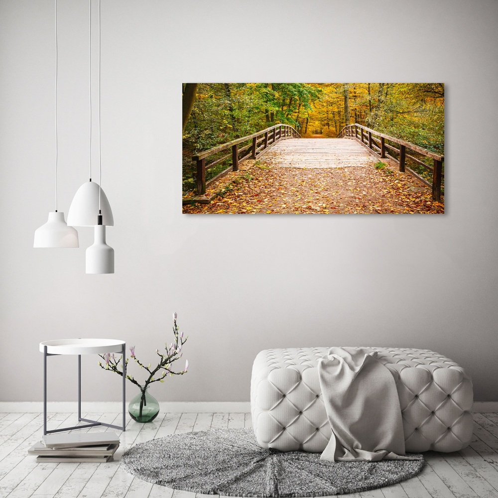 Tableau photo sur toile Pont dans les bois Automne