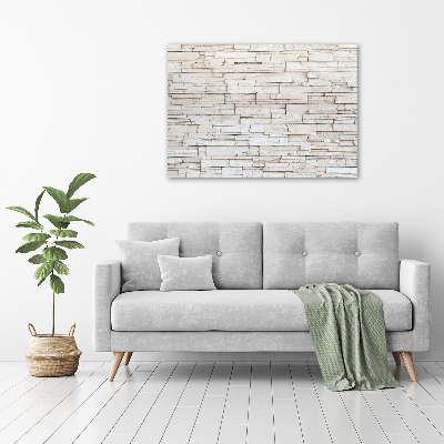 Tableau photo sur toile Mur de pierres blanches