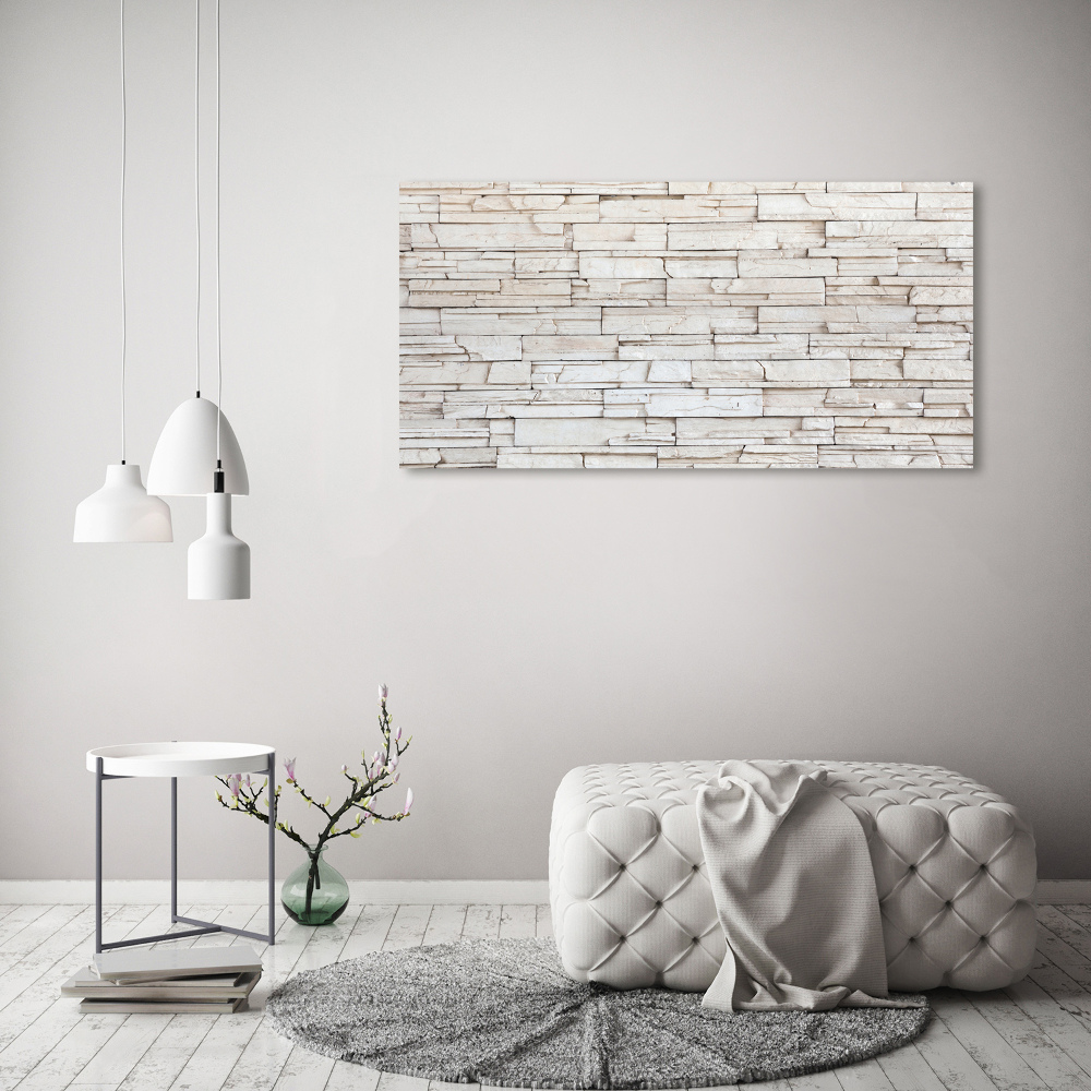 Tableau photo sur toile Mur de pierres blanches