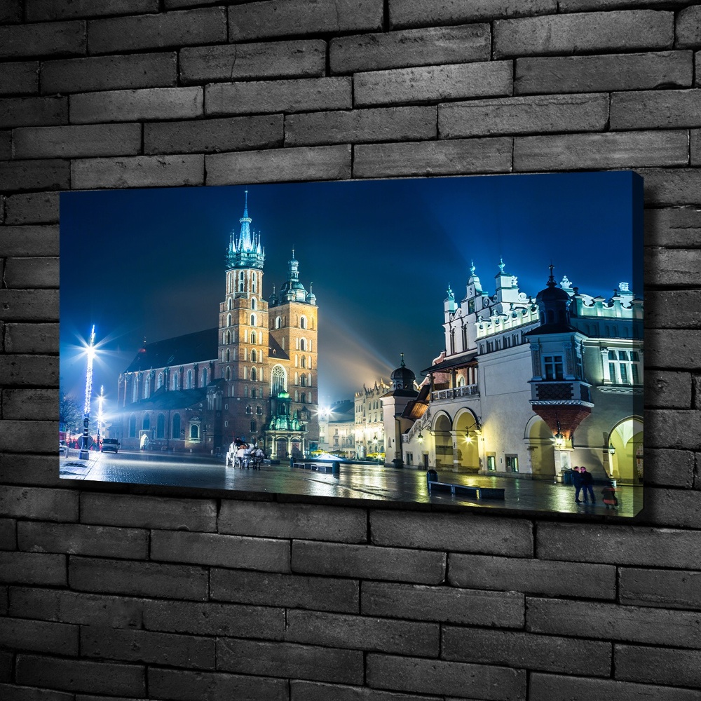 Tableau sur toile Cracovie la nuit