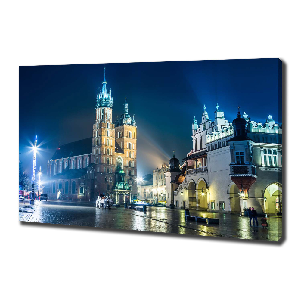 Tableau sur toile Cracovie la nuit