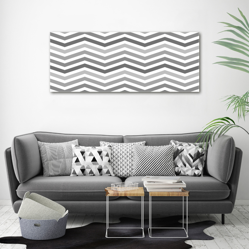 Tableau mural sur toile Zigzags gris