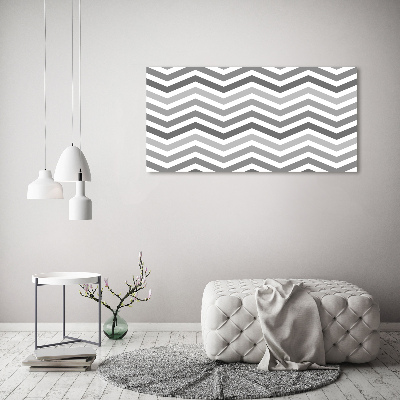 Tableau mural sur toile Zigzags gris