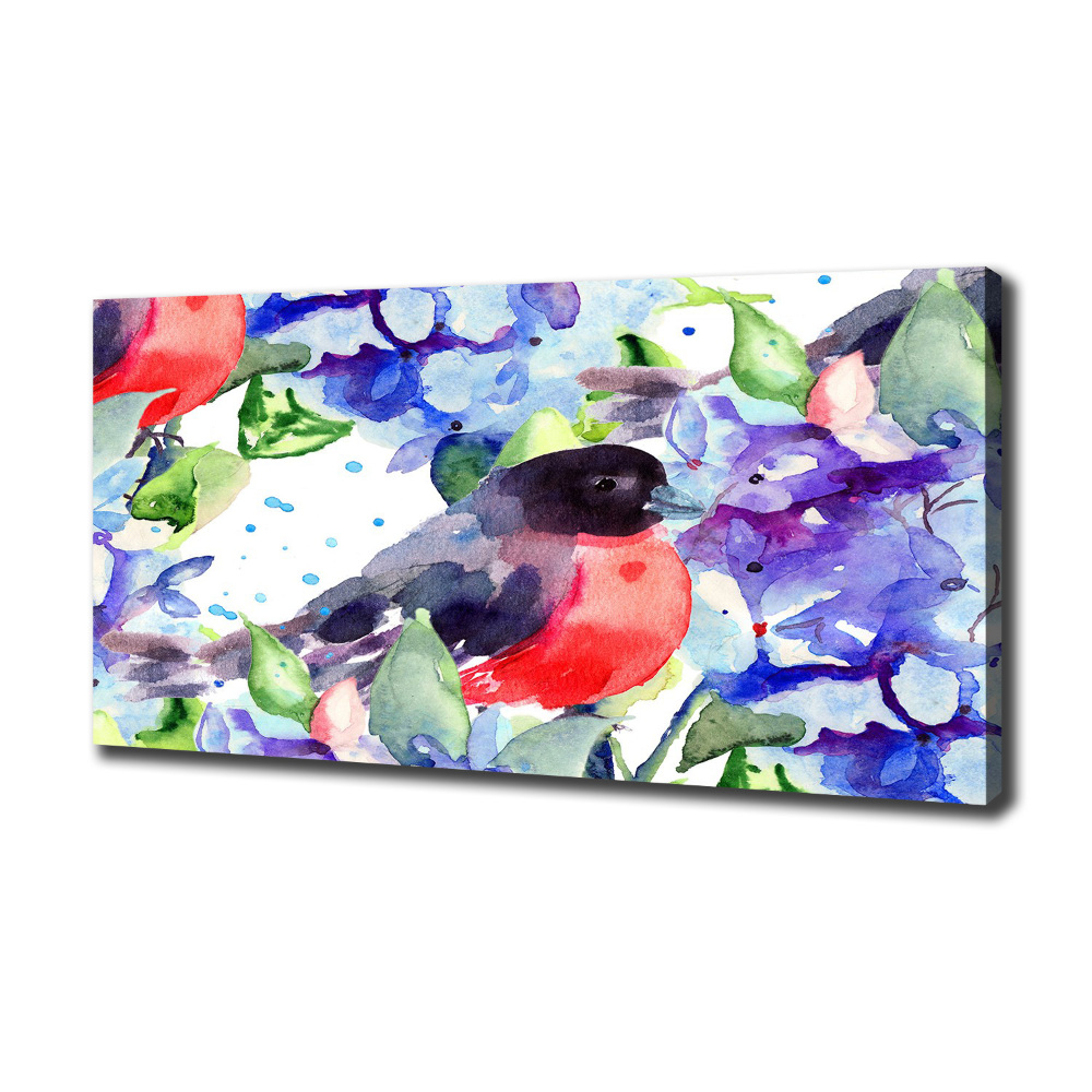 Tableau imprimé sur toile Oiseau et fleurs