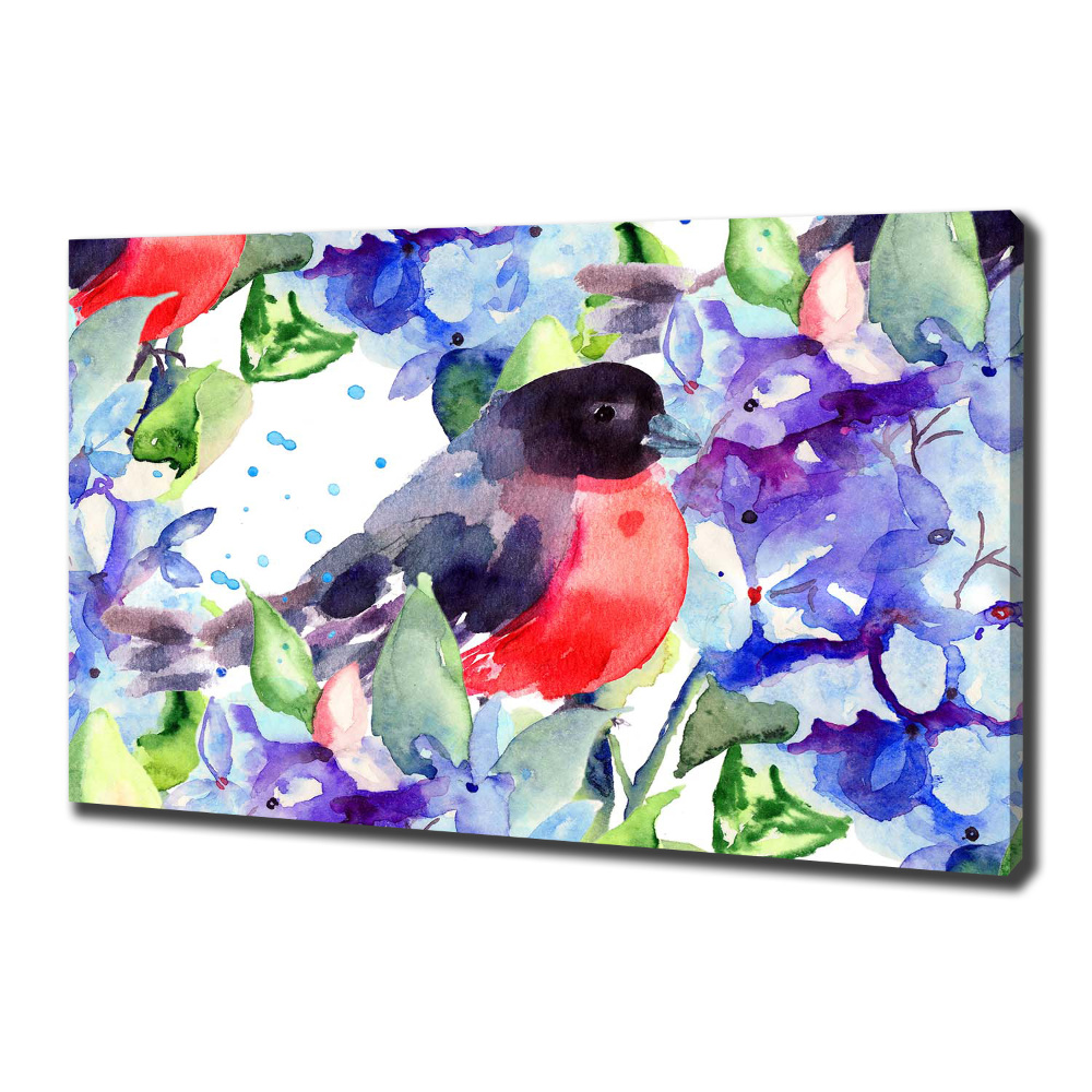 Tableau imprimé sur toile Oiseau et fleurs