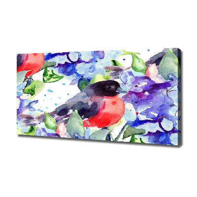 Tableau imprimé sur toile Oiseau et fleurs