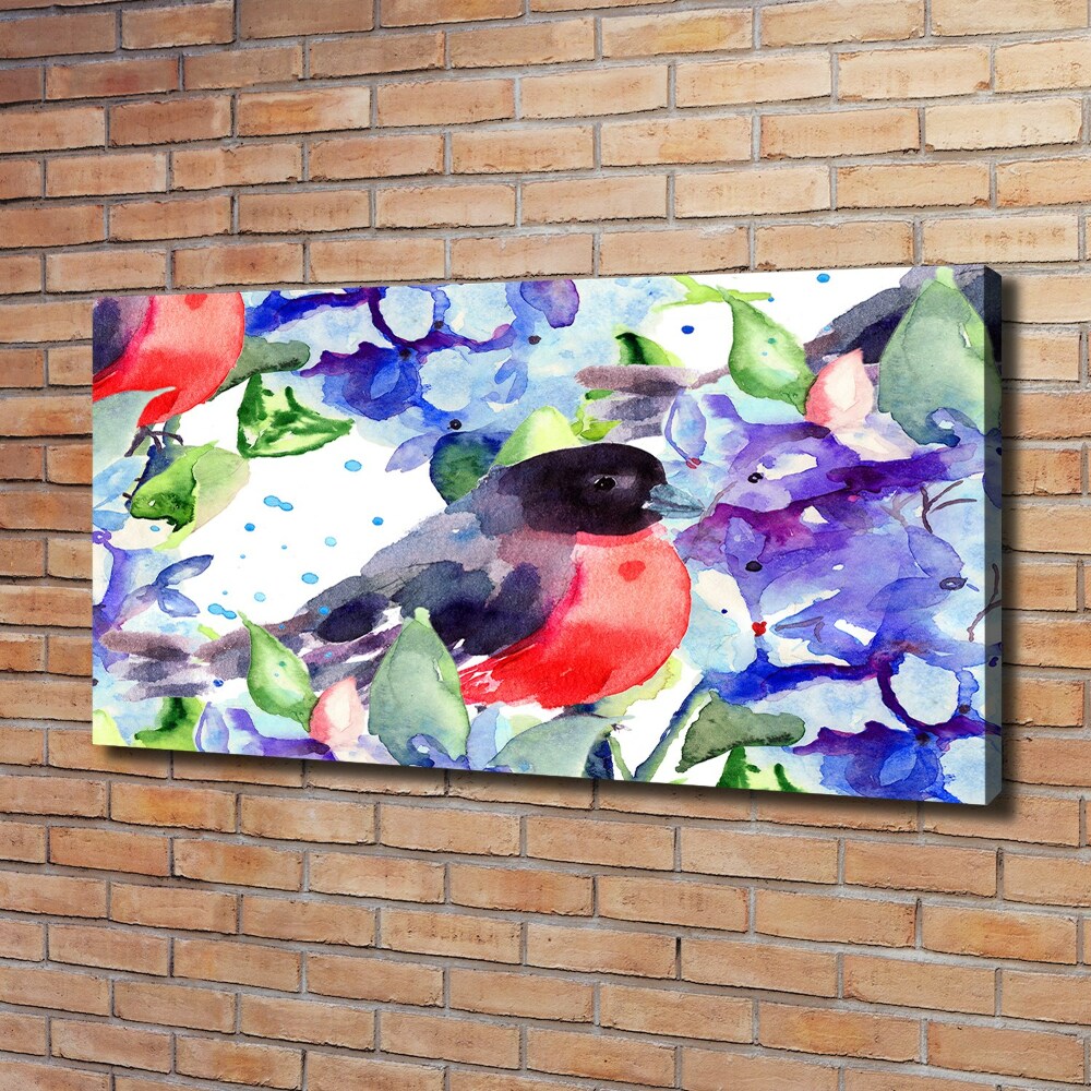 Tableau imprimé sur toile Oiseau et fleurs