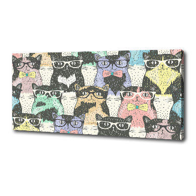 Tableau sur toile Chats avec lunettes