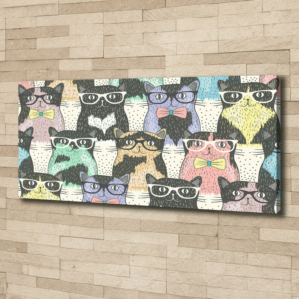 Tableau sur toile Chats avec lunettes