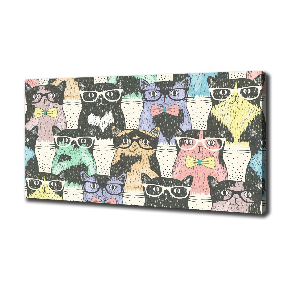 Tableau sur toile Chats avec lunettes