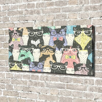 Tableau sur toile Chats avec lunettes