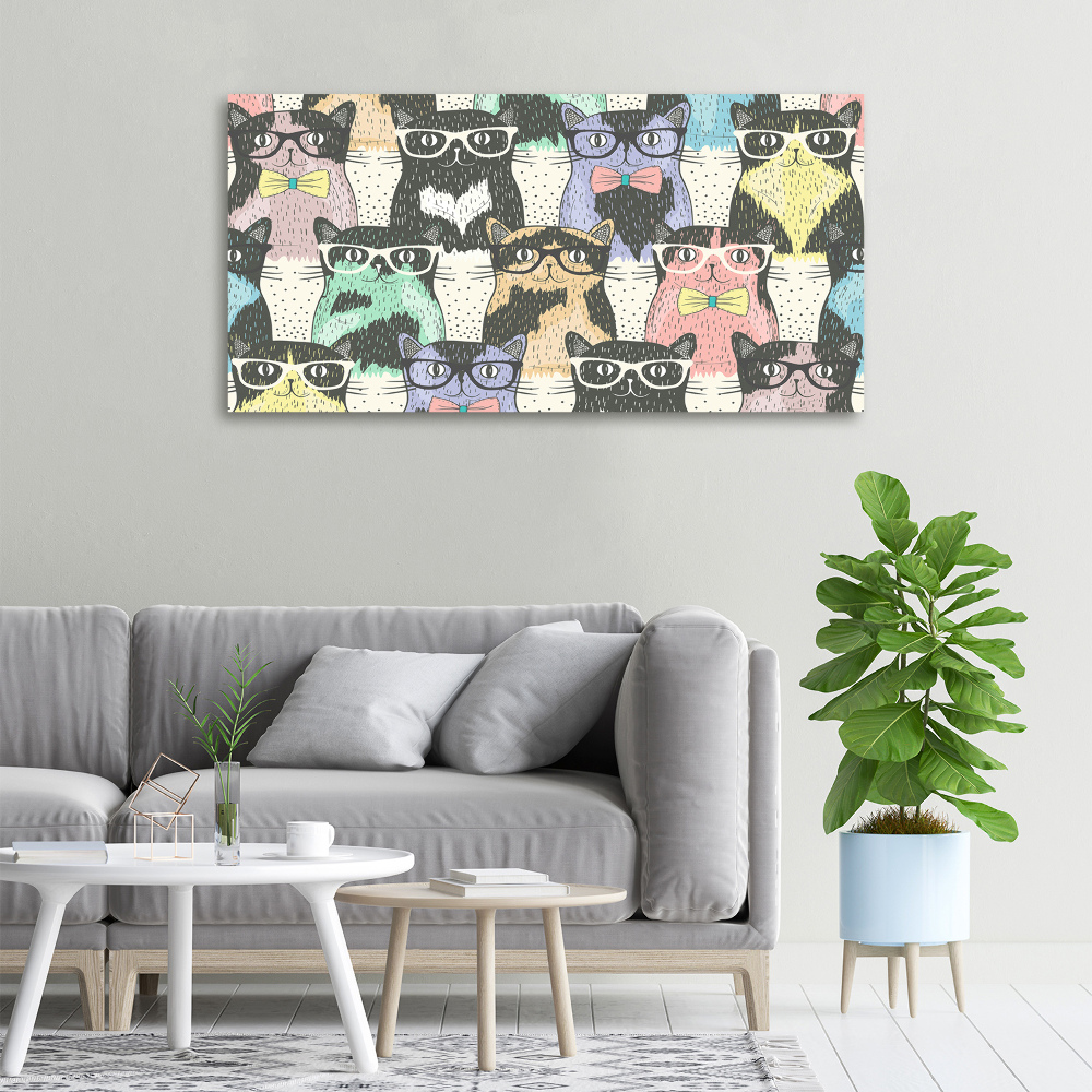 Tableau sur toile Chats avec lunettes