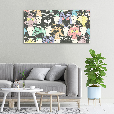 Tableau sur toile Chats avec lunettes