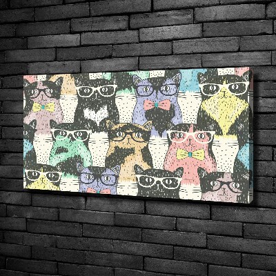 Tableau sur toile Chats avec lunettes